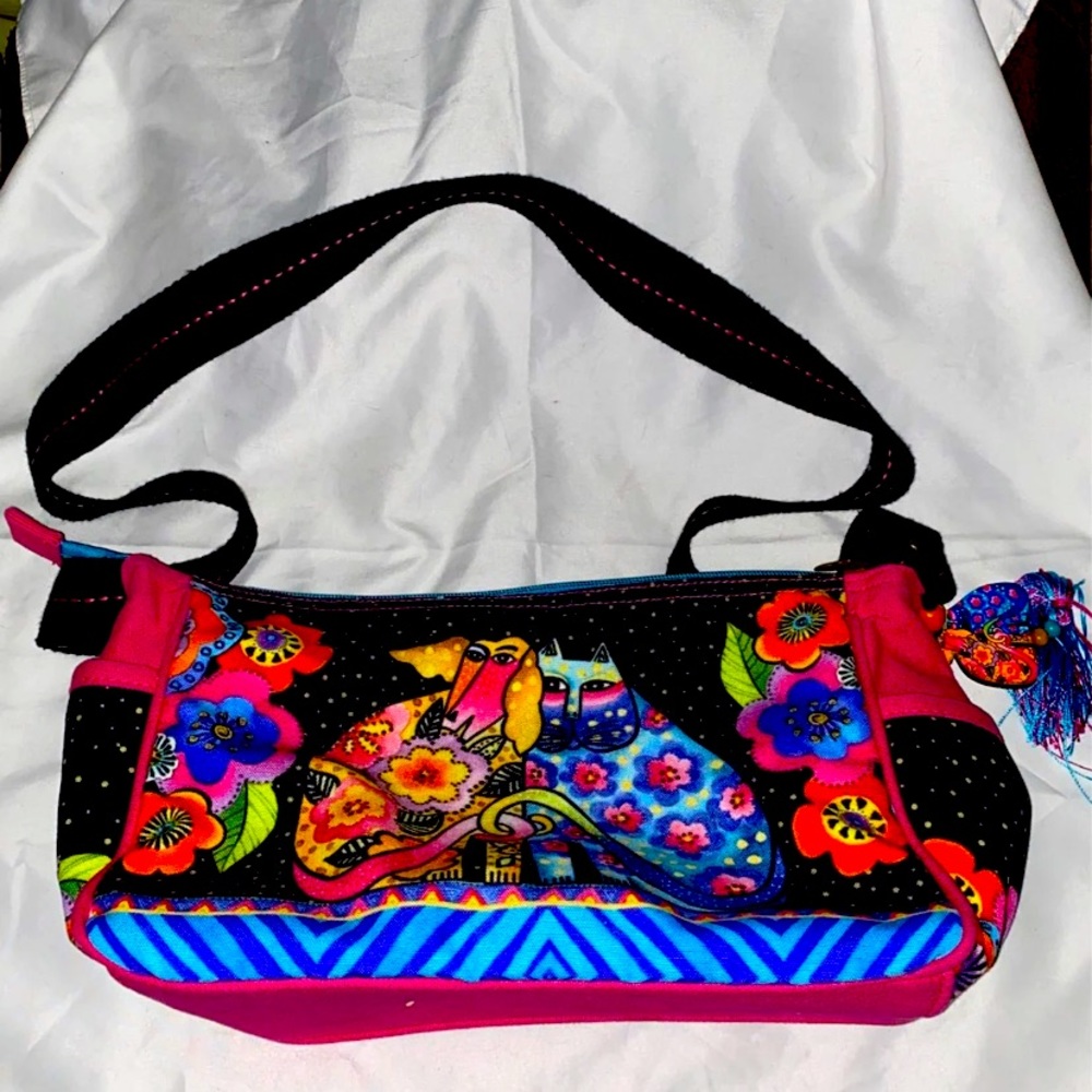 Laurel Burch Colorful Cat/Dog Shoulder Bag